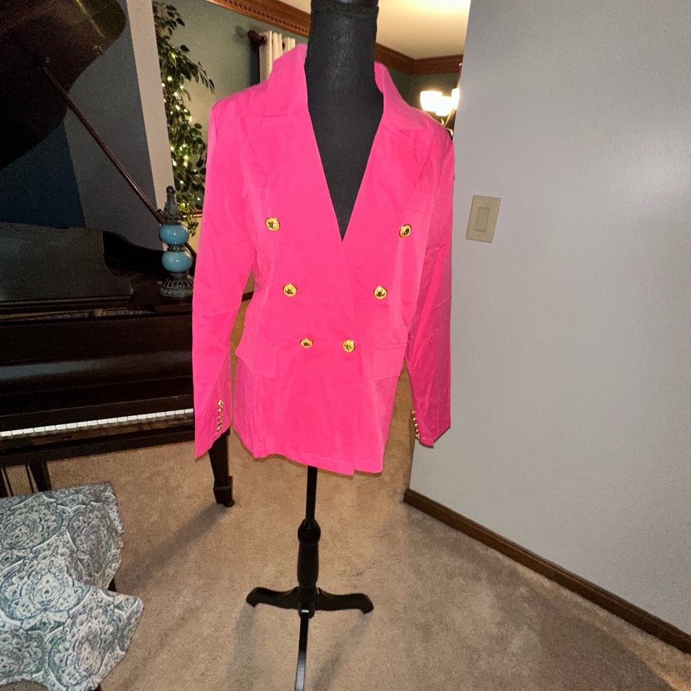 Pink Double-Breasted Women's Blazer